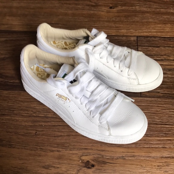 Puma Shoes - White Puma basket sneakers